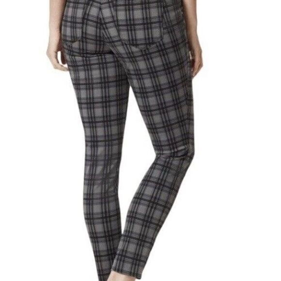 NINE WEST Jeans NWT Womans Size 4 Heidi Pull-On Skinny Pants Yoga Stretch Plaid - Picture 1 of 12